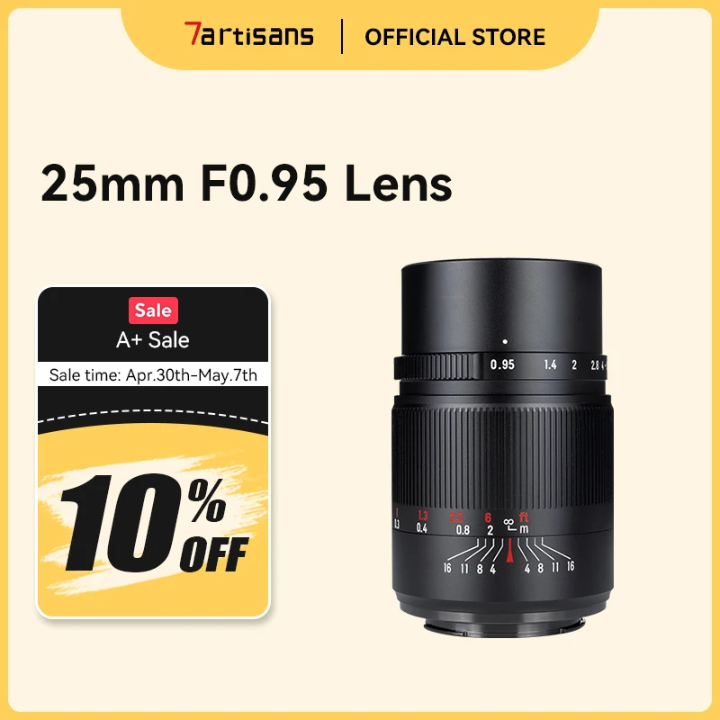 

7artisans 25mm F0.95 APS-C Large Aperture Prime Lens For Sony E ZVE10 Nikon Z Z fc Fuji XF Canon EF-M Canon RF Micro 4/3 Leica L