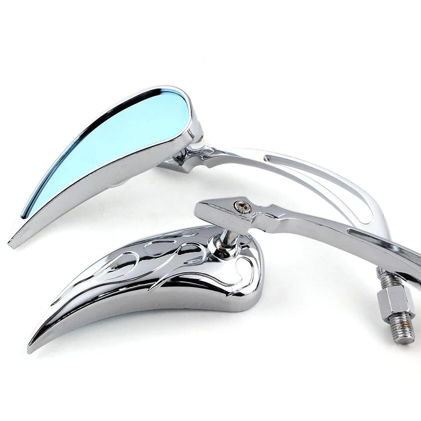 Motorcycle Handle Bar Mirror Chrome Teardrop Rearview Mirrors for Honda Rebel 250 Shadow 600 750 VTX VT