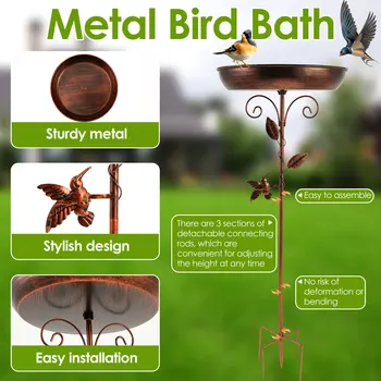 Solar Bird Bath Fountain with Iron Design - Image 4