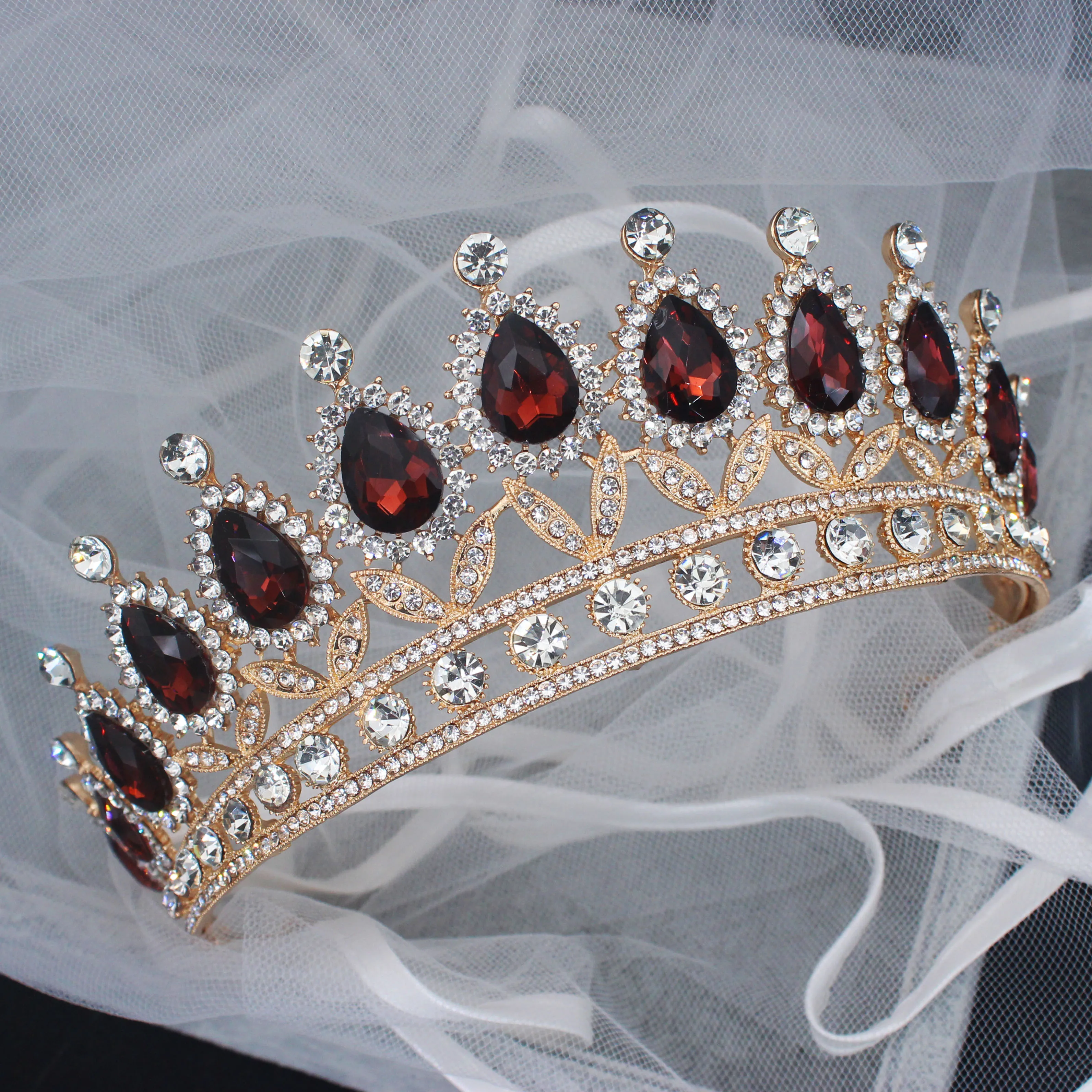 

Luxury Crystal Tiara Crown For Women Pageant Prom Diadem Hair Ornaments Wedding Head Jewelry Accessories Bridal Headpiece