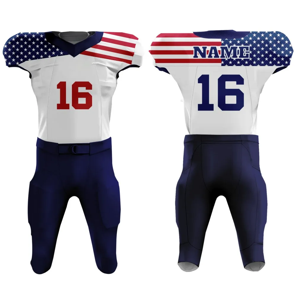Football Jerseys American Flag Design T-shirts USA Stars and Stripes T-Shirt Pants for Team Uniforms Outdoor Sportswear