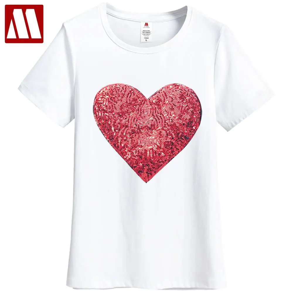 New Sweet Style Women T-Shirt Short Sleeve Top Love Heart Crochet Patchwork Tee Shirt Summer Solid V Neck Casual Shirts Harajuku