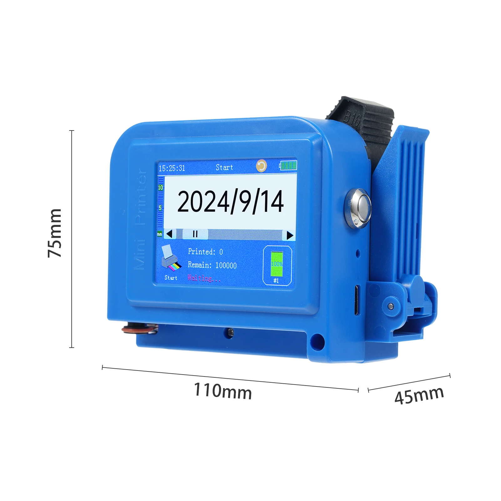 NEW Handheld Inkjet Printer with 2.4 Inch Touchscreen Intelligent Barcode Printer Support Logo Date QR Code Symbols Batch Number