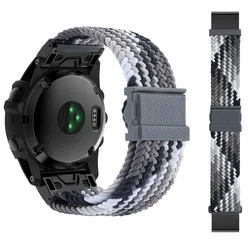 Braided Nylon Quickfit Strap - Magnetic Smartwatch Bracelet, 22 26mm - 22mm Width (Colorful black)