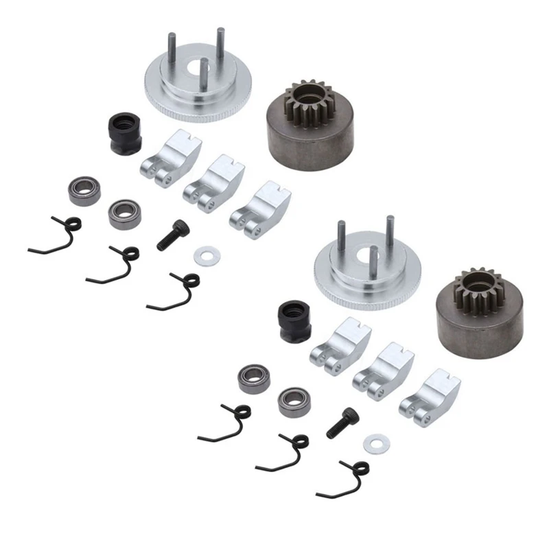 2X RC Clutch Bell 14T Gear Bearing Clutch Shoes Springs Cone&Engine Nut