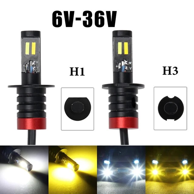 Lámpara Led antiniebla para coche, luz de conducción diurna, H1 H3