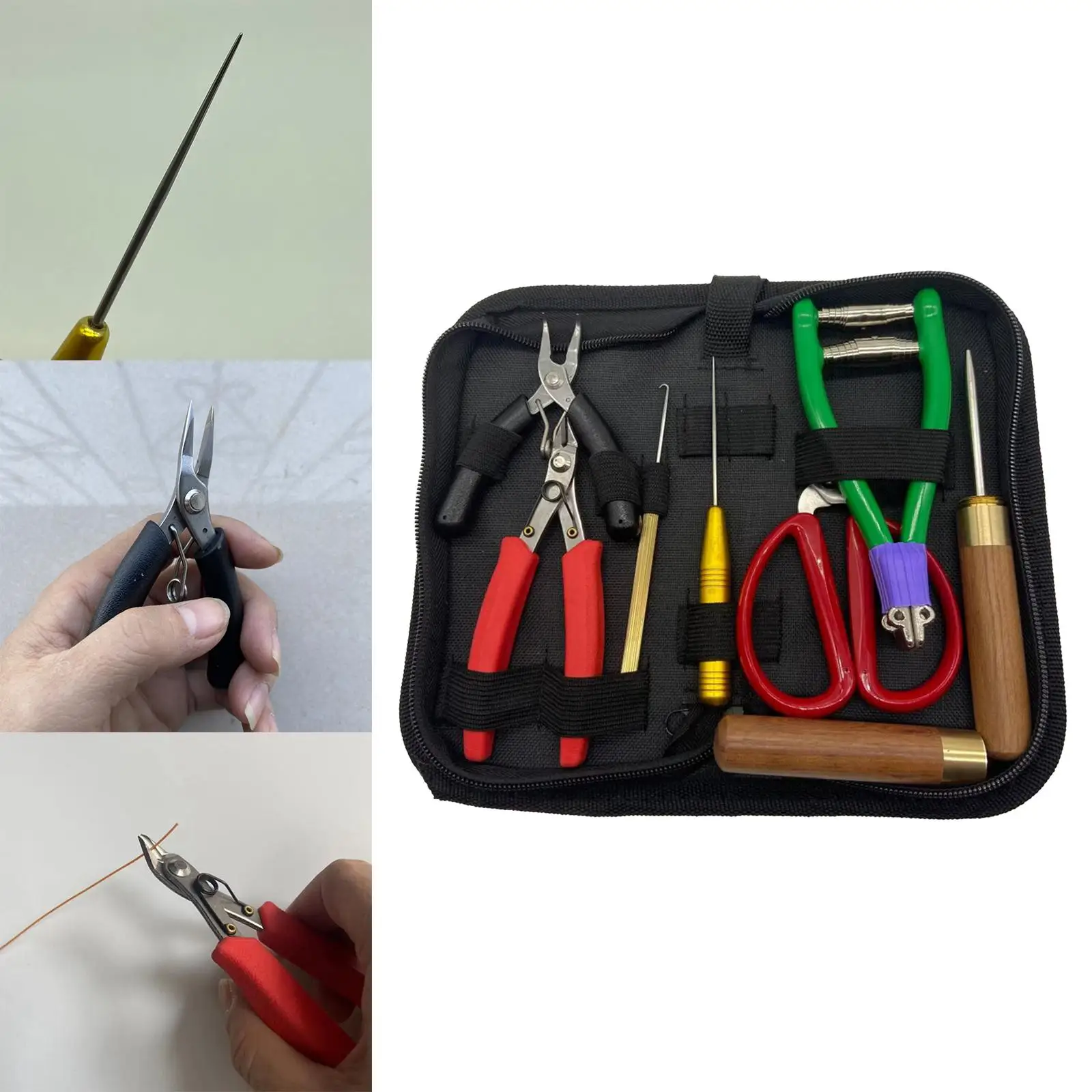 

Professional Starting Stringing Clamp Tool Wire Cutter Pliers with Storage Bag for Badminton Tennis Racket Repair Accessories
