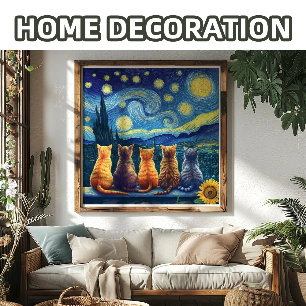 Wooden Jigsaw Puzzles A Starry Sky Cat Wooden Puzzle For Adults
