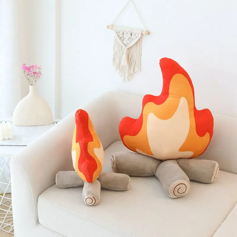 ZU 30/45cm Creative Plush Pillow Bonfire Stuffed Toy Funny Home Decor Campfire Cushion Emulational Fire Soft Doll 5