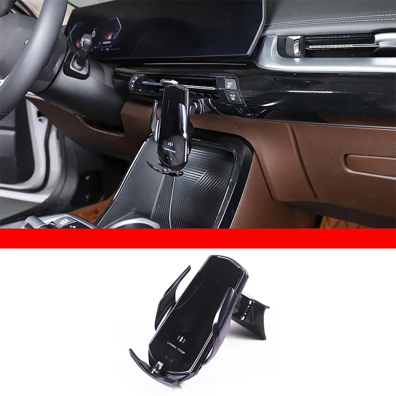 

For BMW X1 U11 2023-2024 ABS Black Car Central Control Mobile Phone Holder GPS Navigation Bracket Car Interior Accessories