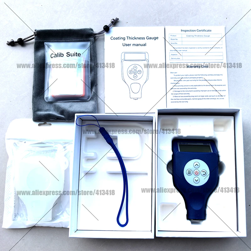 LCD Screen Auto Car Paint Film Thickness Gauge Paint Coating Thickness Tester 0-3000&mu;m 0.1&mu;m Fe NFe Probe Gauge