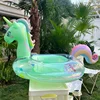 Swim Ring Inflatable Pool Float Baby Rainbow Sequined Unicorn for Kids Swimming Circle Children Swim Ring Pool Toys Floating 4