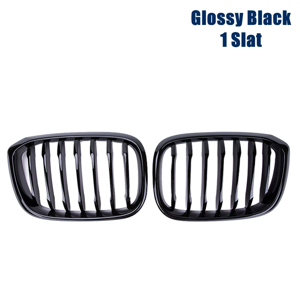 1 Pair Front Grille Kidney Grill Double Slat For BMW G01 G02 G08 X3 X4 2018-2021 Matte Glossy Black Racing Grills Car Styling fender car part Exterior Parts