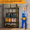 72"H 5 Tier Heavy Duty Metal Garage Storage Shelving Industrial Utility Racks kitchen shelf 2000 lbs Capacity Black 4
