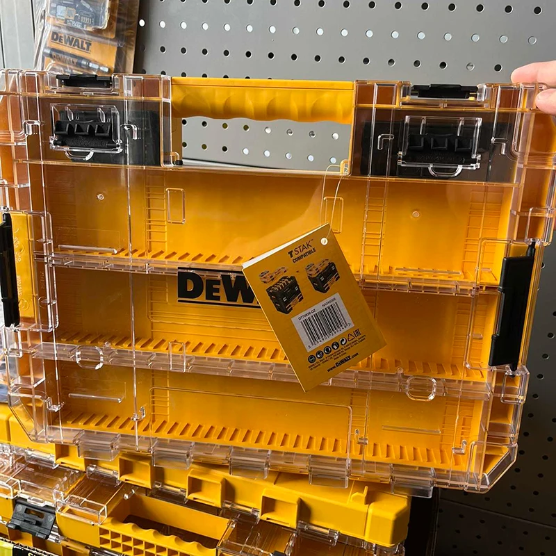 DEWALT DT70839 Tough Case (Large) with Divider Organizer Tool Box Transparent Lid Screws Bits Accessory Stacking Storage Case 4