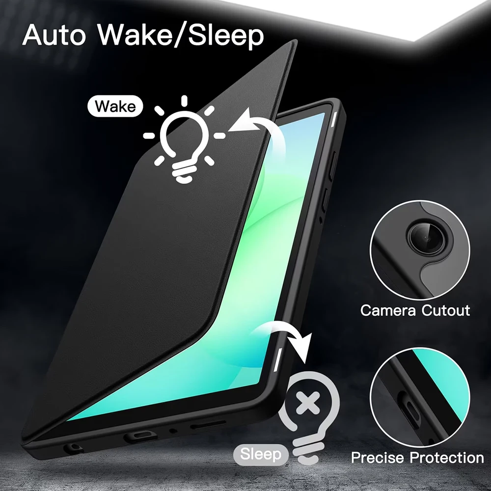 360 Degree Rotating Swivel Stand Protective Tablet Case with Clear Back Cover