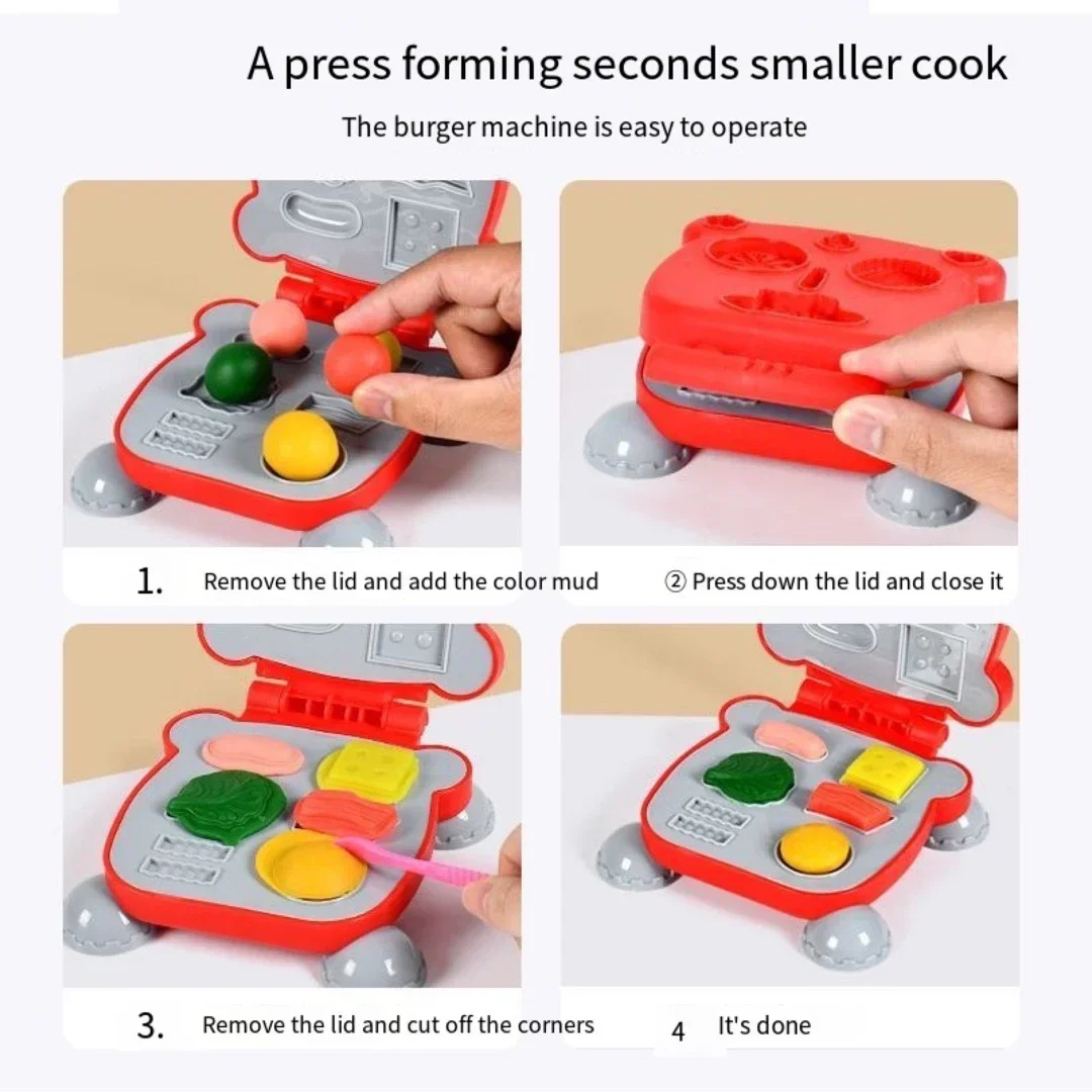 Colorful Plasticine Making Toys Creative DIY Handmade Mold Tool Ice Cream Noodles Machine Kids Play House Toys Colored Clay Gift 2