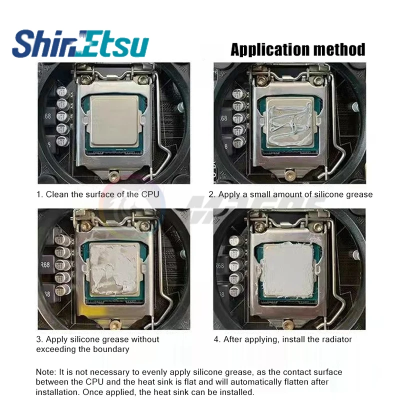 Shin-etsu 7921 7868 Condutiva Térmica Graxa de Silicone Cpu Gpu Cooler pc Laptops Alta Condutividade Térmica 20g 50g Pack - Imagem 6