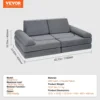 Kids Couch, 10Pcs Modular Kids Play Couch, Toddler Couch Sofa Bed, Kids Chair Seat Playroom Furniture, Grey 6