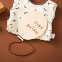 Kids Balloon Milestone Number Monthly Memorial Card Newborn Baby Party Wooden Engraved Age Photography Accessories Birthing Gift 5