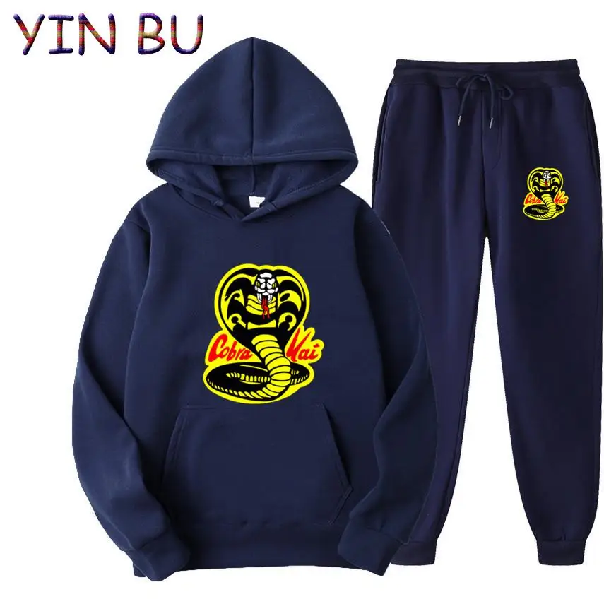 Cobra Kai Men's Spring Autumn Oversized Hoodies Sweatshirt Tracksuit Men's Sets Clothes+Trousers Pants Suits Man Clothing Hoodie