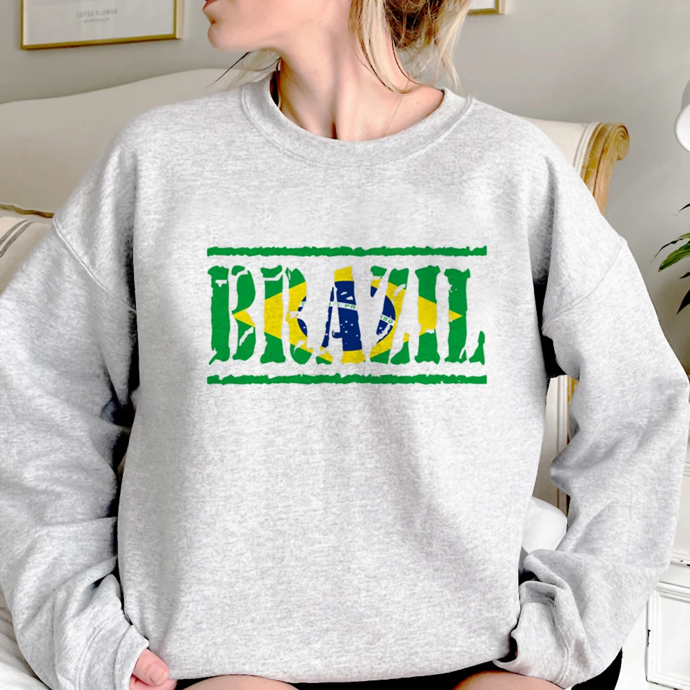

Brazil Flag hoodies women streetwear funny Winter harajuku Hood women aesthetic sweater