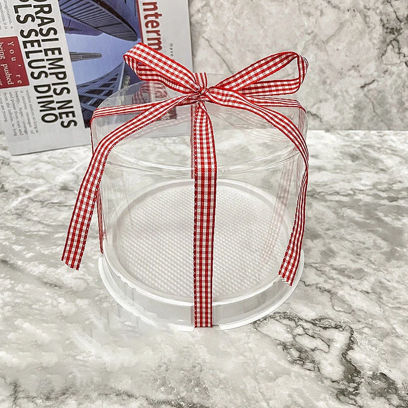 10Sets 4 Inch Round Transparent Dessert Box Wedding Packaging Box For Candy Cake Mousse Gift Packing Birthday Box