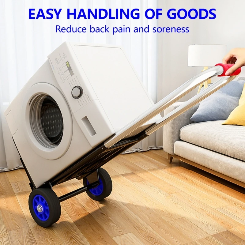 Folding Cart Hand Pulling Car Household Grocery Shopping Pull Rod To Pull Goods Upstairs To Carry Climbing Stairs Load Trailer