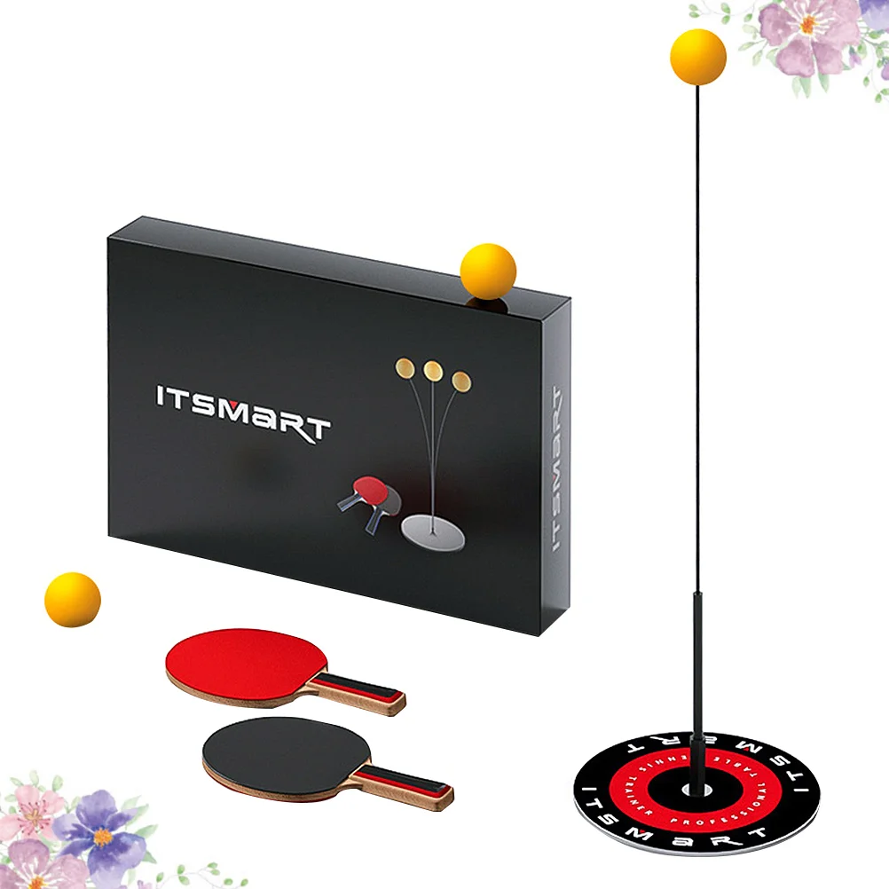 

Table Tennis Trainer Elastic Shaft Pong Balls Paddles Set Flexible Practice for Children 11M