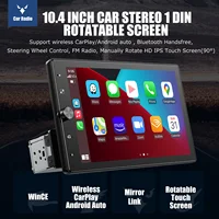 ESSGOO 10.1 pouces rotatif IPS écran tactile unique DIN voiture stéréo unité principale sans fil Carplay Android Auto Radio USB AUX TF 2