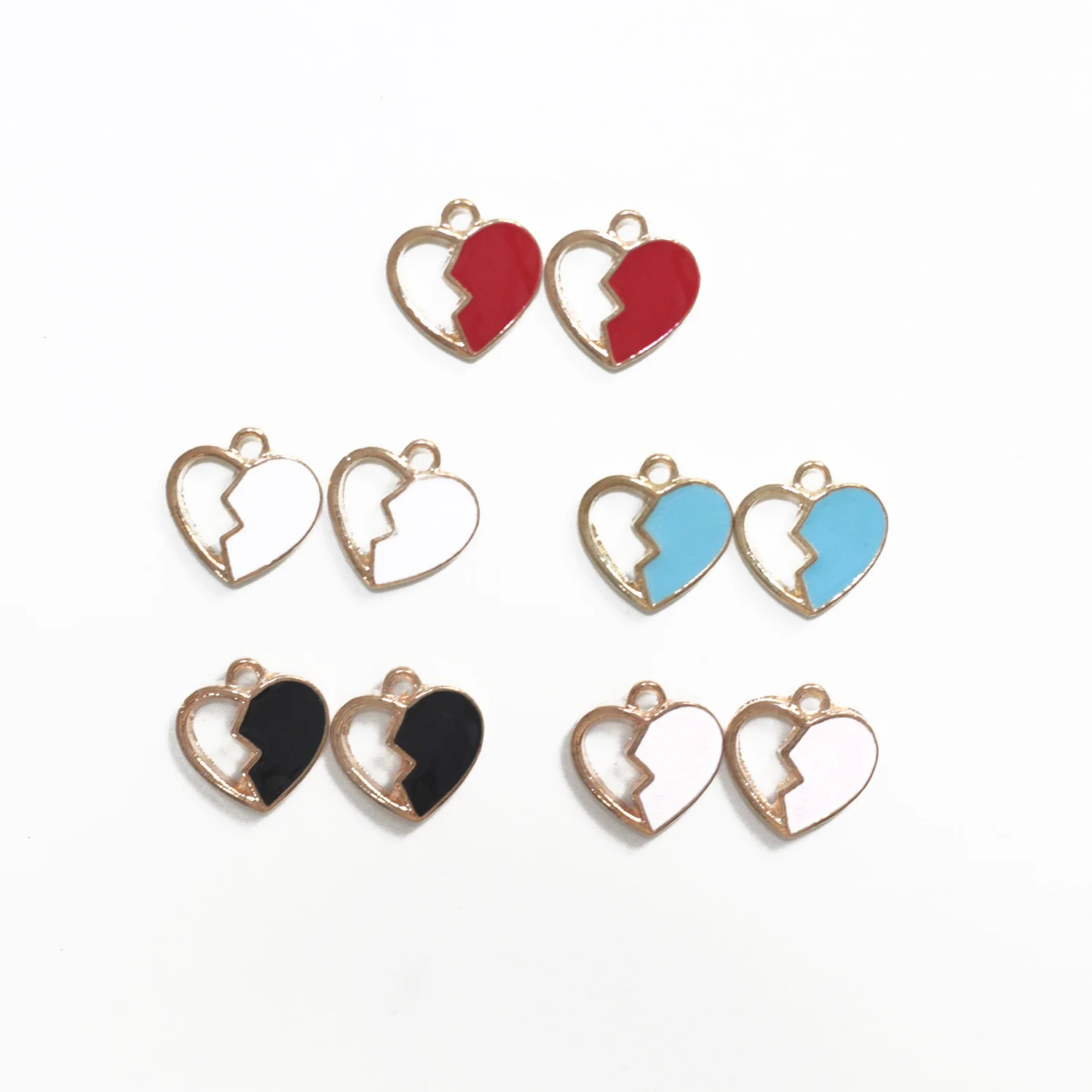 

10pcs 14*14mm Broken Heart Charm Charms DIY for Necklaces Pendants Earrings Making Handmade Craft Jewelry Accessories