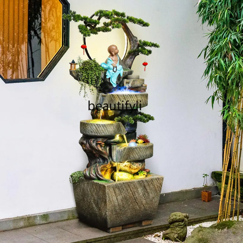 

Zen Landing Artificial Mountain and Fountain Lucky Opening Root Carving Decoration Landscape Humidifier