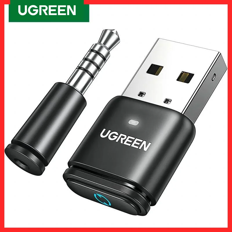 Ugreen-usb Transmissor Bluetooth 5.3 Adaptador de Áudio Aptx hd ad para Ps5 Ps4 Nintendo Switch Alto-falante Receptor Bluetooth Mic
