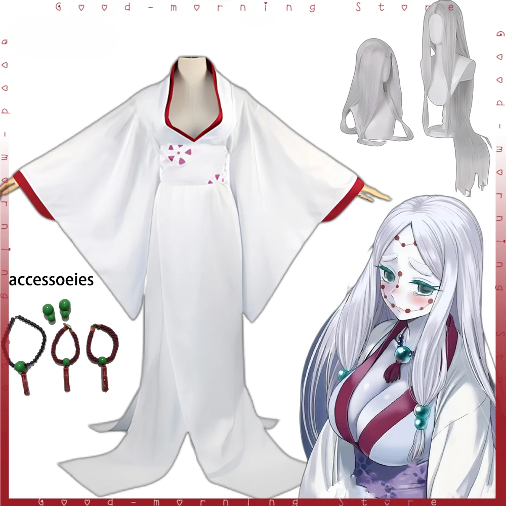 

Anime Spider Hill Rui's Mother Spider Rui Mother Kimono wig accessories Full set Cosplay Costume Halloween party Role play