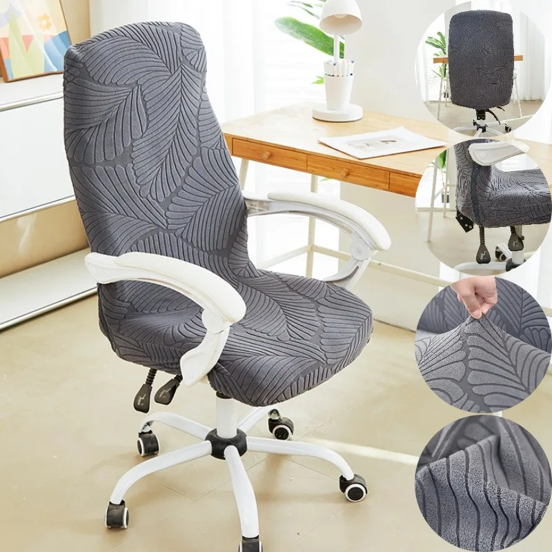 Leaves Jacquard office Armchair Cover Anti Dirt Soft Office Chair Slipcover Computer Desk Seat Cover Play Gaming Room Home chair cover