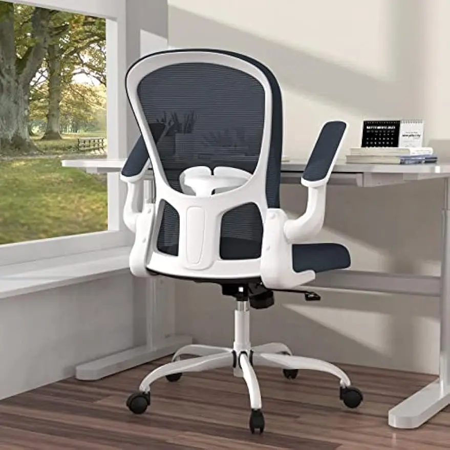 

Office Chair, Comfort Swivel Home Office Task Chair, Breathable Mesh Desk Chair, Lumbar Support Computer Chair with Flip-up Arms