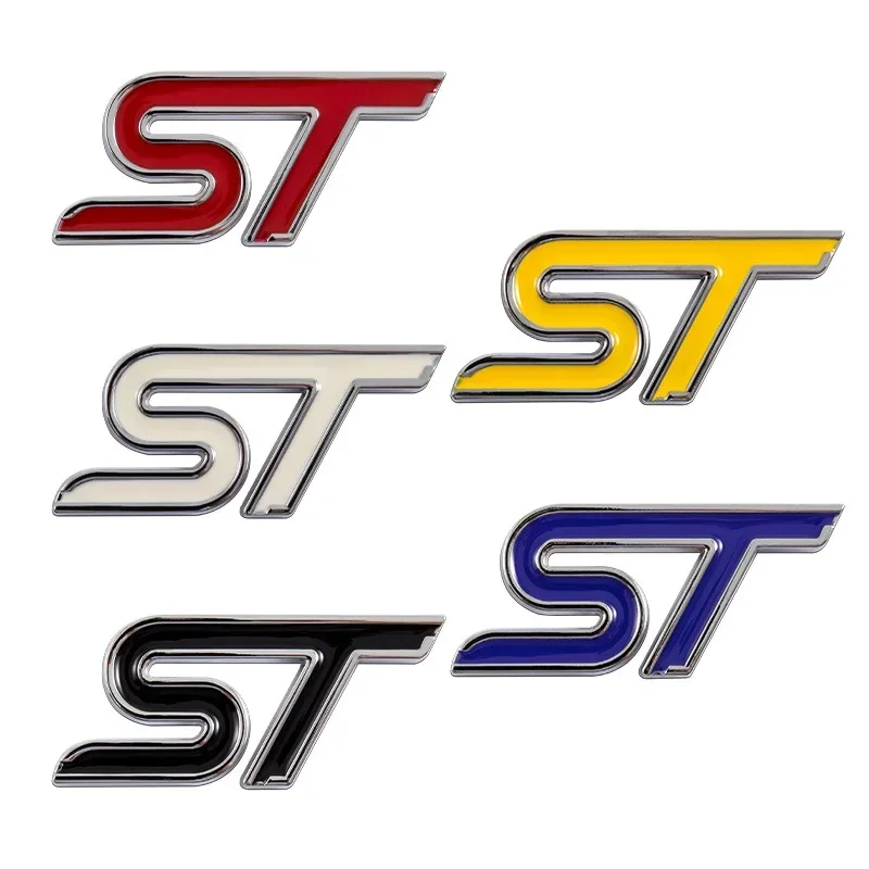 

3D Metal ST Logo Badge sport turbo Decal Car Rear Emblem car body Sticker For ST logo Accessories Car sports logo