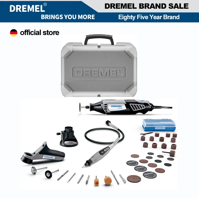 Dremel 4000-4/34 Variable Speed Rotary Tool Kit - Engraver, Polisher, (Gray)