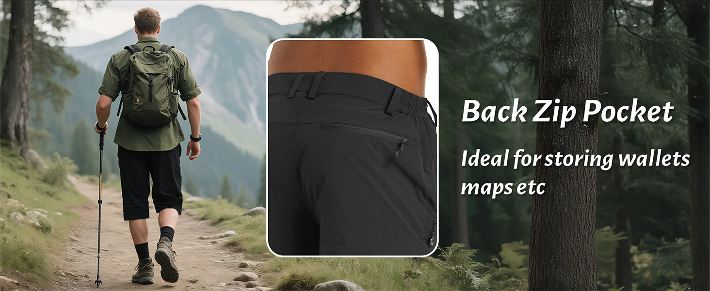 EKLENTSON Sommer Quick Dry Shorts Herren Leichte 3/4 Cargo Short Workout Sport Outdoor Hosen Wandern Joggen Camping Hosen – Detail 12