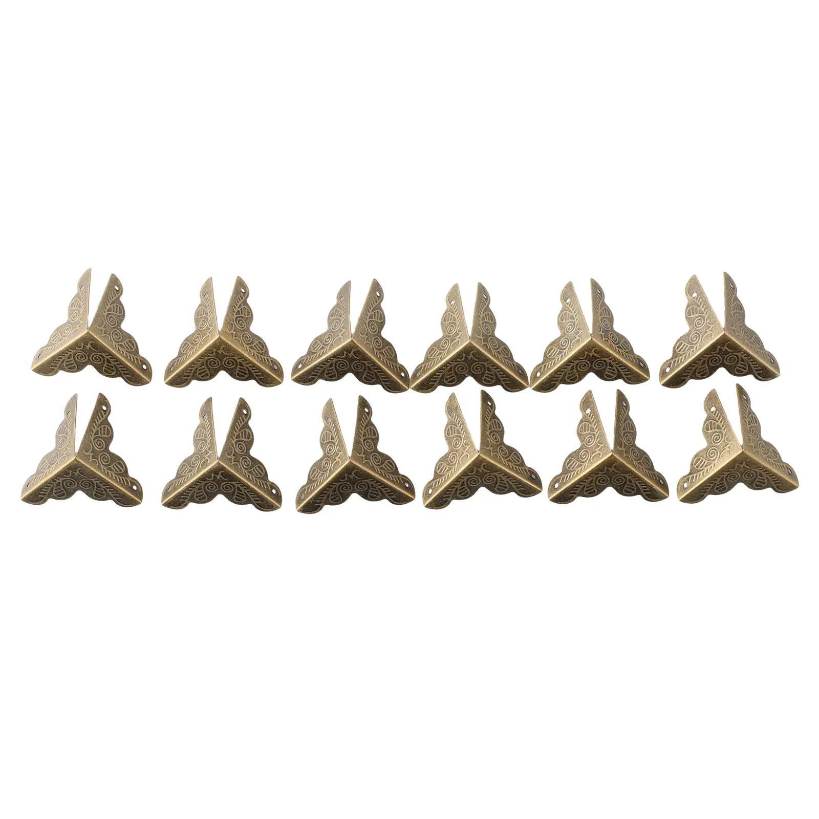 Description Picture 4 of item12pcs Antique Corner Brackets Metal Box Wooden Notebook Albums Four Sides Corner Guard Protectors Decorative Hardware Protection