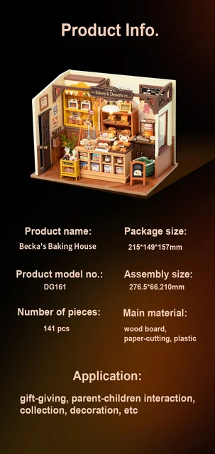 Dropship Robotime Rolife Becka's Baking House DIY Miniature House For Kids  Children 3D Wooden Assembly Toys Easy Connection Home Decorate to Sell  Online at a Lower Price