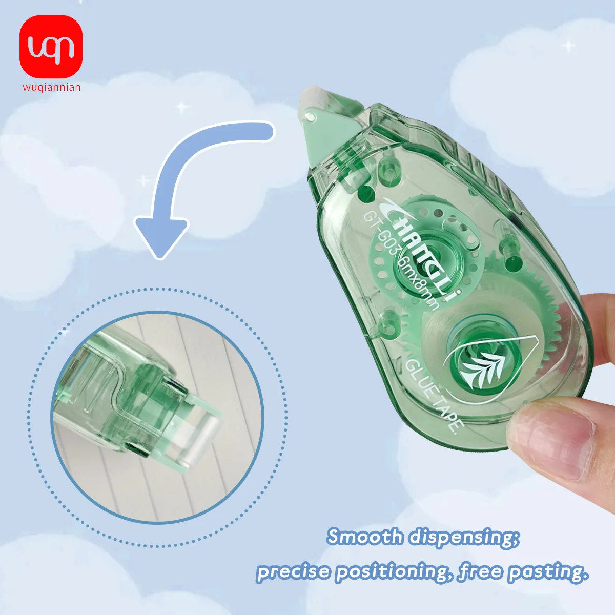 WQN-1/3PCS 고가치 양면 접착 스크랩북 콜라주 앨범 롤러 테이프 학생 및 사무실 미술 용품