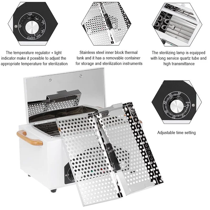 High Temperature Sterilizer UV Disinfection Cabinet 300W Nail Salon Sterilizer Hot Air Disinfection Cabinet Nail Beauty
