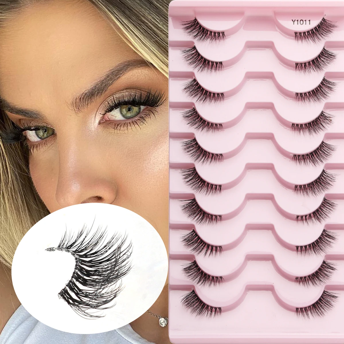 Soft Natural Look Faux Mink Half Lashes Eyelashes Extension