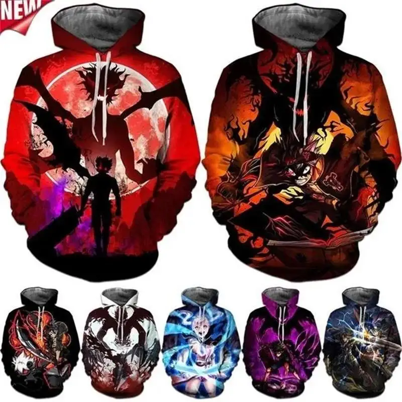 

Manga Black Clover Asta Devil Hoodie Men Pullovers Anime 3D Yuno Printed Hoodies Womens Clothing Harajuku Fashion Hoody y2k Tops