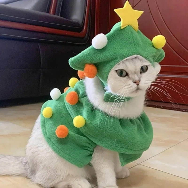 ChristmasPetCostumeforCatDogsChristmasTreeCostumeFestival
