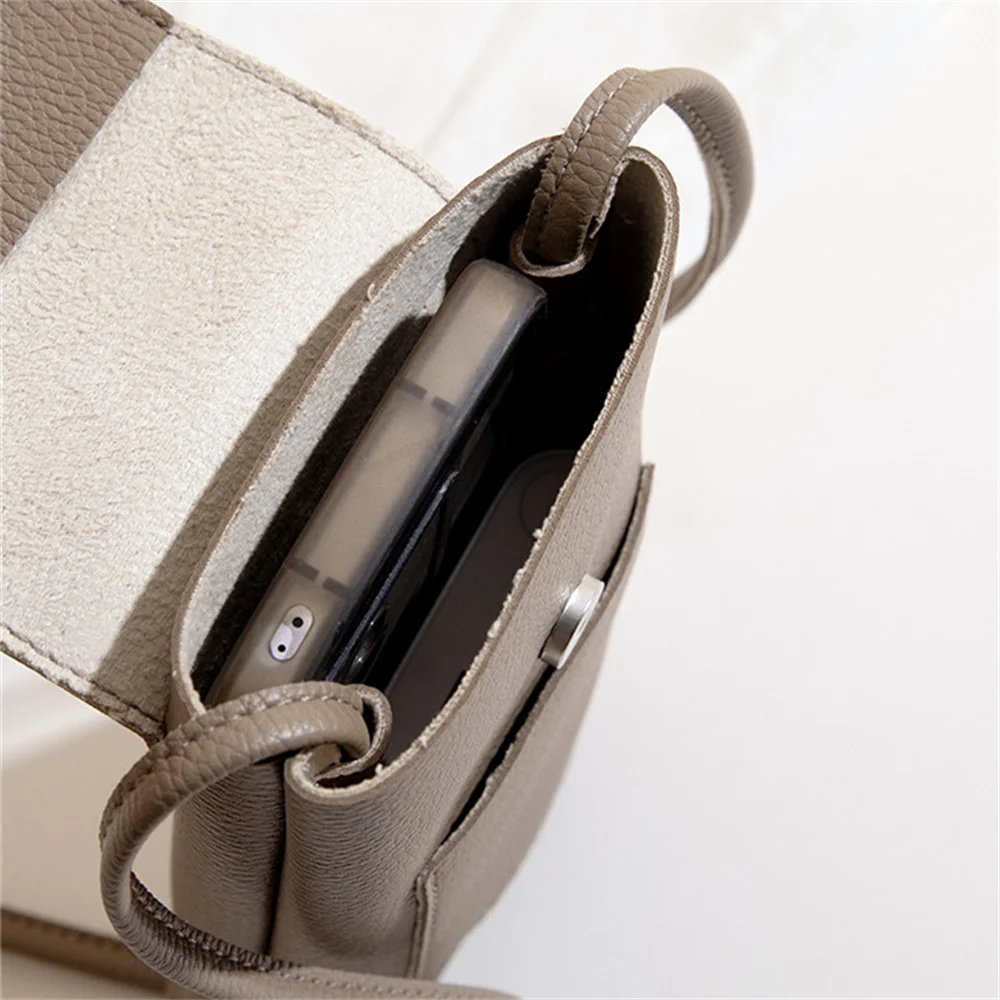 Girl Women Wallet Shoulder Mini Leather Bags Straps Mobile Phone Big Card Holders Wallet Handbag Money Pockets Girls Small Bags