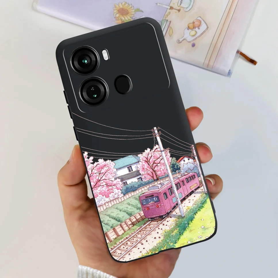 Lovely Astronaut Soft Silicone TPU Black Phone Cover, 6.6