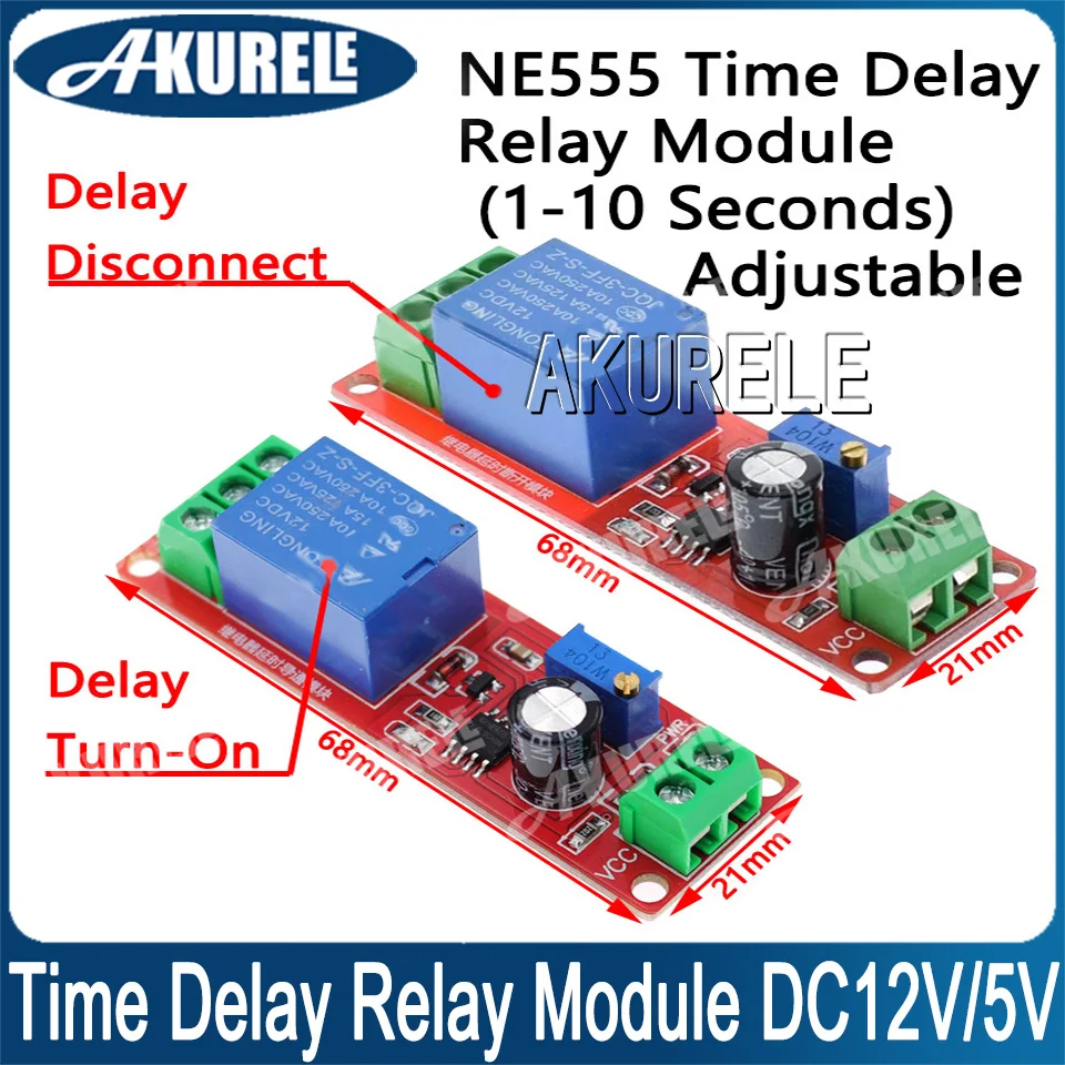 NE555TimeDelayRelayModuleDC12V5VDK555DelayedDisconnectTurnOn