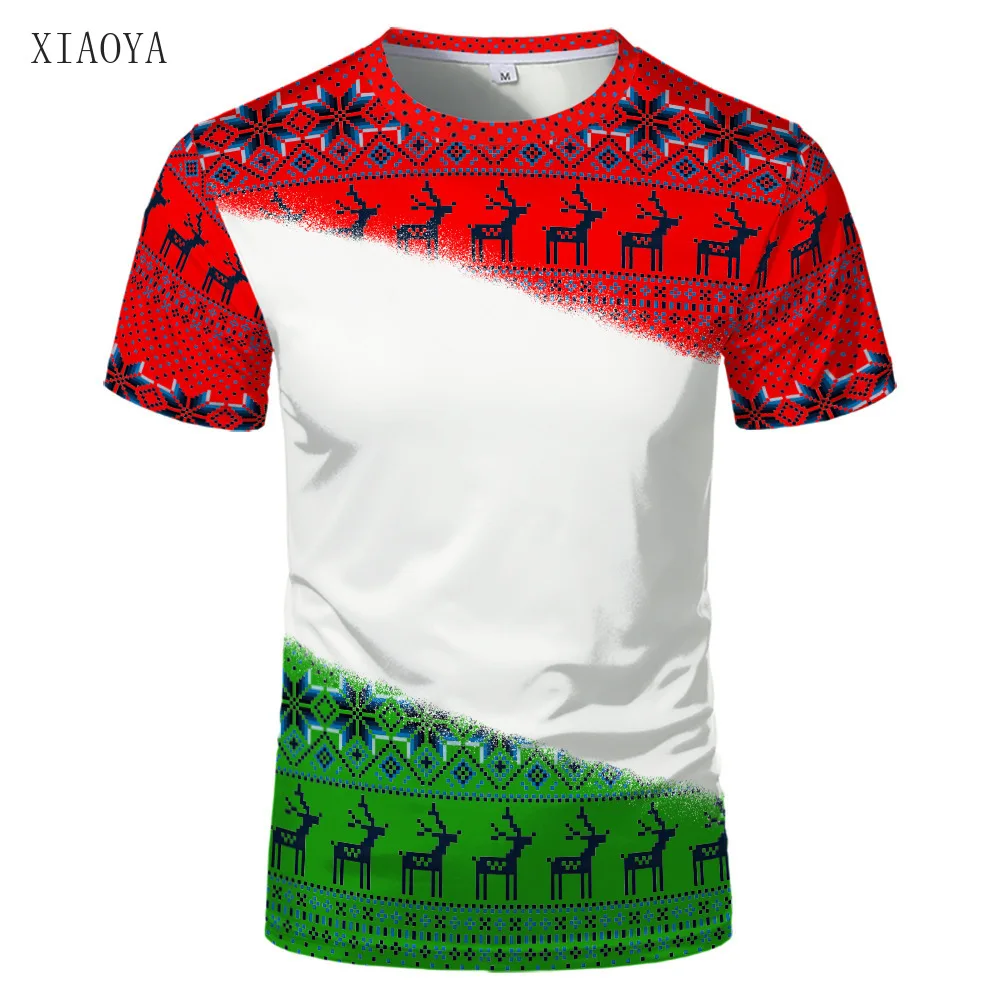 

Summer New Men T-shirt Christmas 3D Print O-Neck Short Sleeve Casual Top Homestay Fashion Party Hot Selling Men's/Women's Shirts